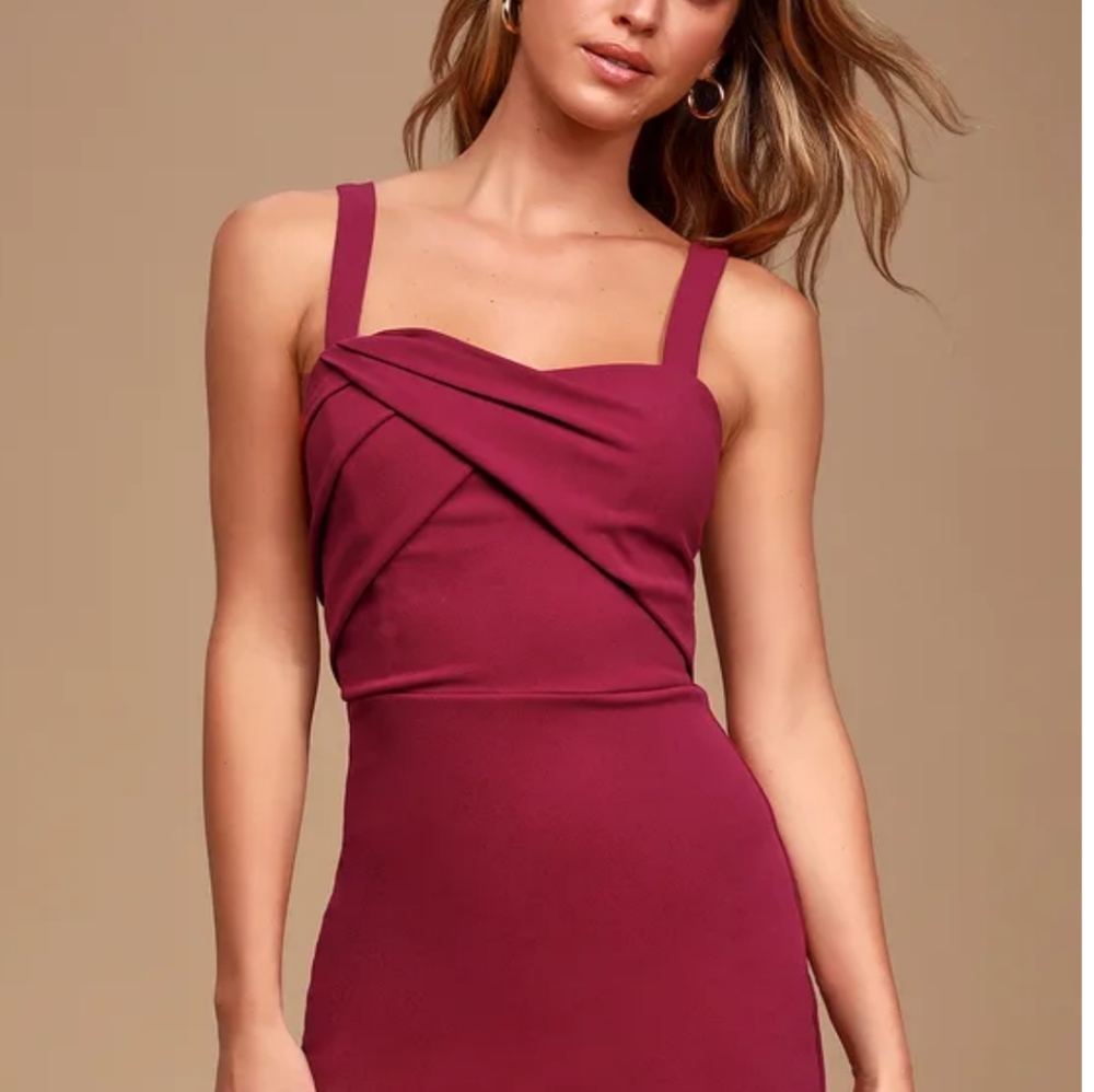 Lulu's Ruched Magenta Bodycon Dress